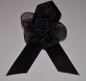 Preview: 4 x Trauer - Anstecker mit schwarzer Rose, Trauerschleife Organza, Satin, Beileid, Kondolenz, gothic,
