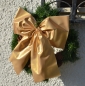 Preview: Goldene wetterfeste Schleife für Aussen 35x35cm - Weihnachten, Advent, goldene Hochzeit