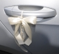 Preview: 10 hochwertige Handgemachte Weisse / Ivory Antennenschleifen mit Perlen Herz, Auto Schleifen, Hochzeit Deko, Autoschmuck