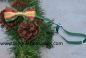 Preview: Hundeschleife Weihnacht, Hundehalsband, rot-grün-Goldband