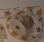 Mobile Preview: Glitzer-Flitter, 5-Meter Schleifenband für Weihnachten, Sterne, goldtöne und etwas silber