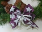 Preview: Schleife für Geschenk und Christbaum, lila, silber