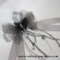 Preview: sehr schicke Schleife grau-schwarz mit Schmetterling