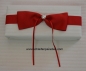 Preview: 4 Stück -Schicke rote Schleife mit halber Perle dekoriert, Geschenkschleife selbstklebend
