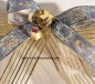 Mobile Preview: 6 Stück - Vintage Style - Weihnachtsschleife gold und blautöne