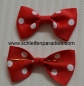 Preview: Schleife mit Punkten, Polka Dot, Minnie-Mouse-Schleife rot oder pink