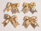 Preview: 4 x goldene Schleife mit Brokat, selbstklebend oder Christbaumbehang