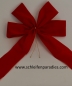 Preview: 4 x schicke weihnachts rote Fertigschleife für Dekorationen, outdoor 14x26cm