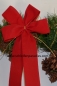 Preview: 4 x schicke weihnachts rote Fertigschleife für Dekorationen, outdoor 14x26cm