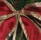Mobile Preview: Rote Schleife mit breitem Goldrand für Christbaum oder Geschenk