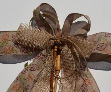Schleife, Herbst, gedeckte Farben für Paket, Geschenkkorb, Haustür, Dekoschleife