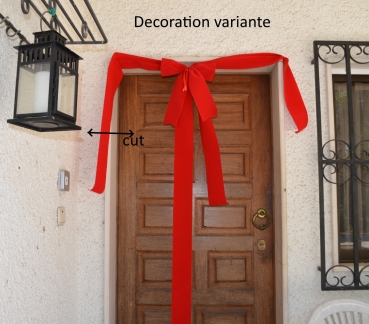 Rote Schleife mit Band für Haustüre, Hausübergabe, Eröffnung, Tür Schleife, Dekoration