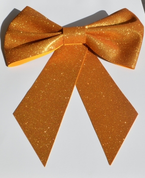 XL Glitter Dekoschleife silber, gold oder rotgold -  Advent, Weihnachtsdekoration oder Autogeschenk, Hochzeit