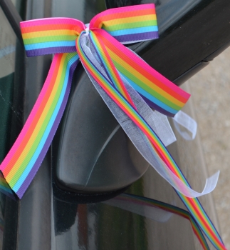 Antennenschleife, pride, Regenbogen Dekoschleife, LGBT