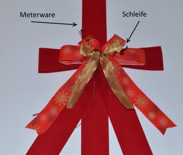 Sehr große XL Schleife für Advent und Weihnachten rot-dunkelrot-gold, 30X50cm