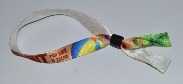 Stoffband, Einlassband für Festivals aus recyceltem PET Material -mit Ihrem Logo, Text, Motiv