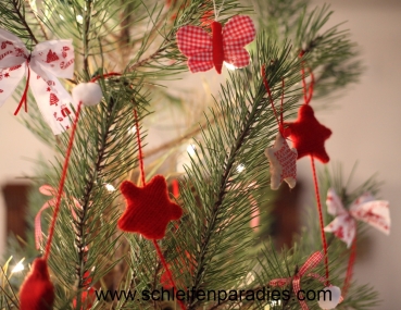 20-teilig - Weihnachts - Set - HANDARBEIT - diverser Christbaumschmuck, Weihnachtsschleifen