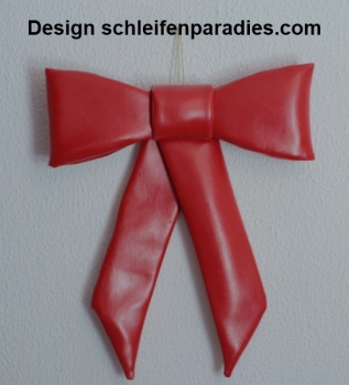 Schleife - Kunstleder - wetterfest - rote Dekoschleife