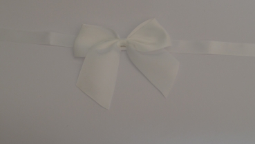 Klassische Satin Schleife in Weiss