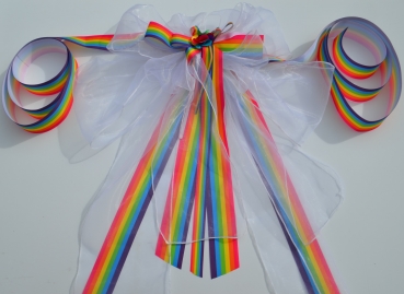 Hochzeit - Deko - Schleife pride, LGBT - Autoschleife - Fertigschleife - Regenbogenhochzeit