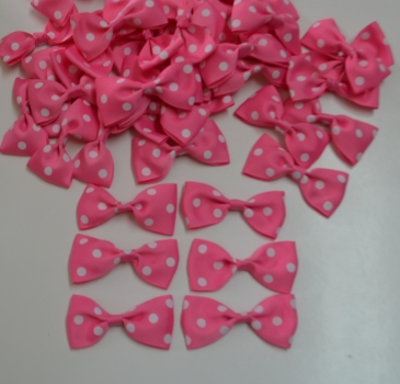 Schleife mit Punkten, Polka Dot, Minnie-Mouse-Schleife rot oder pink