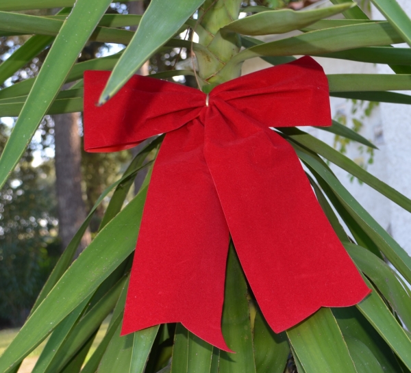 Große Rote Kunstsamtschleife für außen und innen 25x30 cm, für Fahrad, Moped, Kleinwagen, Geschenk, Advent