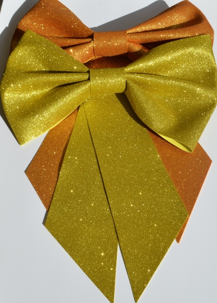 XL Glitter Dekoschleife silber, gold oder rotgold -  Advent, Weihnachtsdekoration oder Autogeschenk, Hochzeit