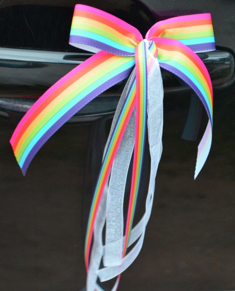 Antennenschleife, pride, Regenbogen Dekoschleife, LGBT