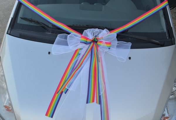 Hochzeit - Deko - Schleife pride, LGBT - Autoschleife - Fertigschleife - Regenbogenhochzeit