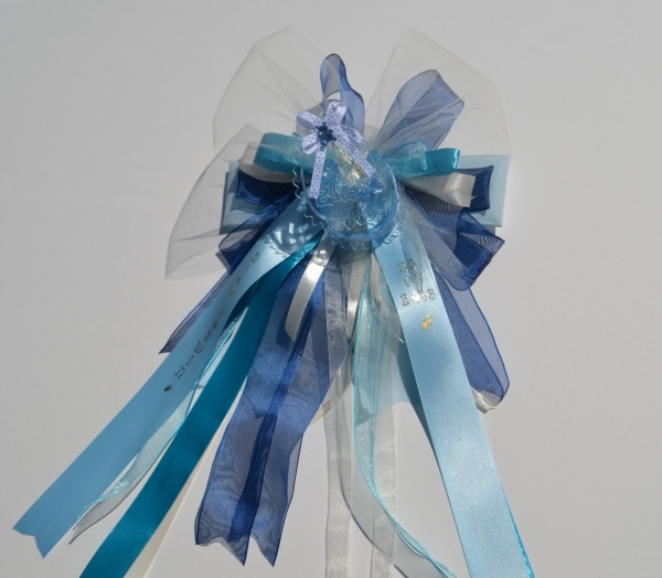 Dekoschleife - Baby Shower- Geschenkschleife für Taufe und Geburt rosa oder blau