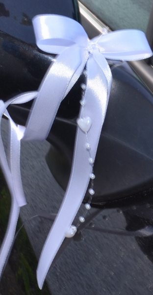 10 Antennenschleifen Autoschleifen Schleifen Deko Auto Hochzeit  weiß weinrot