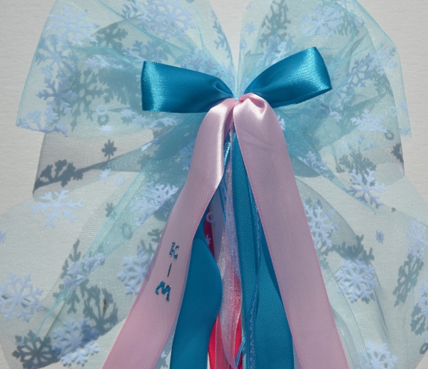 Frozen: Bildschöne große Schultütenschleife - Zuckertüte  Geschenkschleife Schneeflocke, Eisprinzessin, Schneekönigin, Winter-Geschenkschleife
