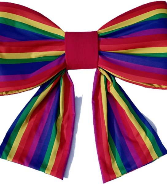 Riesenschleife, Dekoschleife LGBTQ+ Pride, Regenbogen Schleife 90 x 85 cm