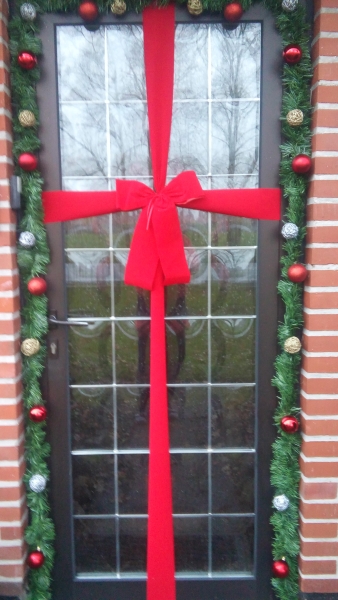 Geschenkschleife Weihnachts-Haustür - Eingangstüre -  Dekoschleife Weihnachten und Advent