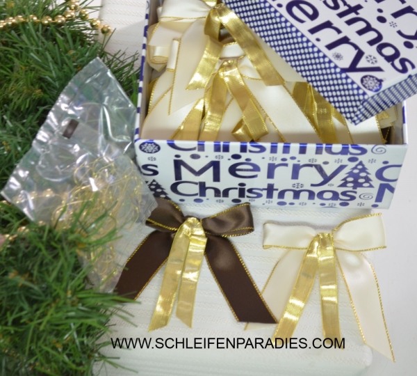 Baumschmuck, 50 Teile Baumschleifen, Weihnachtsset in Box