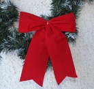 Große Rote Kunstsamtschleife für außen und innen 25x30 cm, für Fahrad, Moped, Kleinwagen, Geschenk, Advent