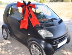 Riesen Autogeschenk Schleife rot mit schwarz, Dekoschleife, Autoschmuck