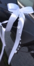 10 hochwertige Handgemachte Weisse / Ivory Antennenschleifen mit Perlen Herz, Auto Schleifen, Hochzeit Deko, Autoschmuck