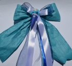 Schultütenschleife mit Mini Schultüte, oder Schultafel, Deko in Blautöne Fussball