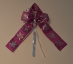 Flaschenschleife, Umhang - Geschenkschleife für Weinflasche, 3-D-Effekt, lila-silber