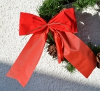 4x wetterfeste Dekoschleife, 25x30cm, Christbaum, Advent, Weihnachten, rote Ganzjahresschleife, Jubiläum