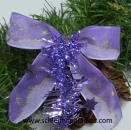 Weihnachtsschleife Lila-Gold mit Glitzerdeko